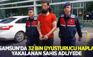 Samsun'da 32 bin uyuşturucu hapla yakalanan şahıs adliyede