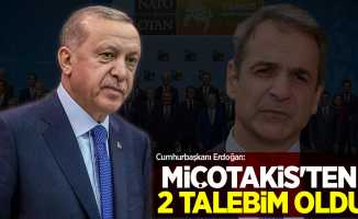 Cumhurbaşkanı Erdoğan: Miçotakis'ten 2 talebim oldu