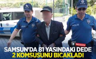Samsun'da 81 yaşındaki dede, 2 komşusunu bıçakladı