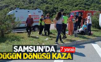Samsun'da düğün dönüşü kaza: 7 yaralı