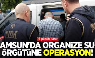 Samsun'da organize suç örgütüne operasyon! 16 gözaltı kararı   