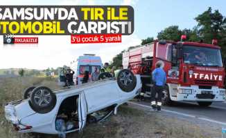 Samsun'da tır ile otomobil çarpıştı: 3’ü çocuk 5 yaralı