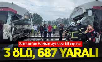 Samsun'un Haziran ayı kaza bilançosu: 3 ölü, 687 yaralı