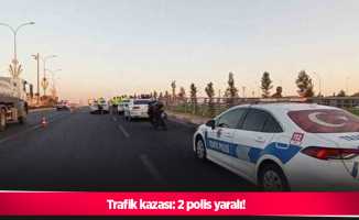 Trafik kazası: 2 polis yaralı!