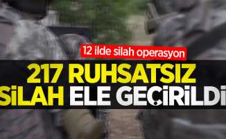 12 ilde silah operasyon: 217 ruhsatsız silah ele geçirildi