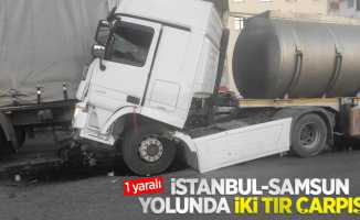 İstanbul-Samsun yolunda iki tır çarpıştı: 1 yaralı