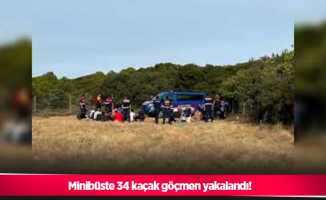 Minibüste 34 kaçak göçmen yakalandı!