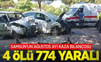 Samsun'un Ağustos ayı kaza bilançosu: 4 ölü, 774 yaralı