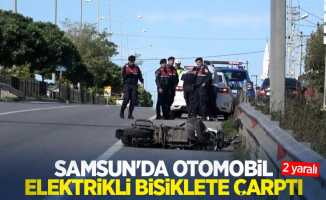 Samsun'da otomobil elektrikli bisiklete çarptı: 2 yaralı