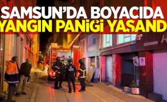 Samsun'da boyacıda yangın paniği yaşandı