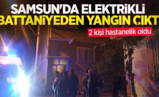 Samsun'da elektrikli battaniyeden yangın çıktı! 2 kişi hastanelik oldu