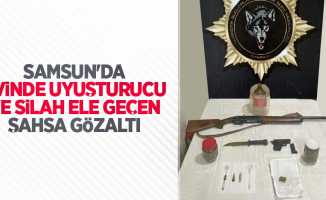 Samsun'da evinde uyuşturucu ve silah ele geçen şahsa gözaltı
