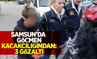 Samsun'da göçmen kaçakcılıgından: 3 gözaltı
