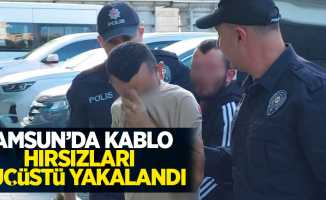 Samsun'da kablo hırsızları sucüstü yakalandı