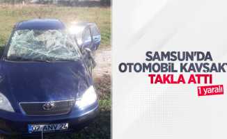 Samsun'da otomobil kavşakta takla attı: 1 yaralı