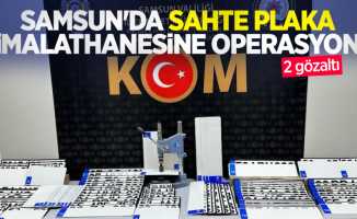 Samsun'da sahte plaka imalathanesine operasyon: 2 gözaltı