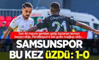 Son iki maçını geriden gelip kazanan kırmızı beyazı ekip, Pendikspor'a tek golle mağlup oldu ...SAMSUNSPOR  BU KEZ ÜZDÜ -1-0