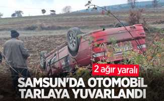 Samsun'da otomobil tarlaya yuvarlandı: 2 ağır yaralı