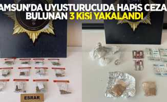 Samsun'da uyuşturucuda hapis cezası bulunan 3 kişi yakalandı