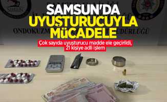 Samsun’da uyuşturucuyla mücadele: Çok sayıda uyuşturucu madde ele geçirildi, 21 kişiye adli işlem