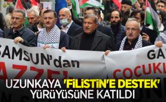 Uzunkaya 'Filistin'e Destek' yürüyüşüne katıldı