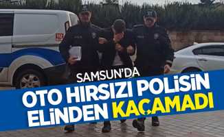 Samsun'da oto hırsızı polisten kaçamadı