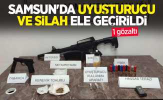 Samsun'da uyuşturucu ve silah ele geçirildi! 1 gözaltı