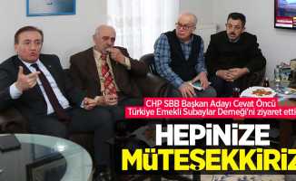 Cevat Öncü Türkiye Emekli Subaylar Derneği'ni ziyaret etti: "Hepinize müteşekkiriz"
