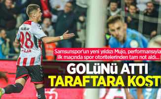 Samsunspor'un yeni yıldızı Mujo, performansıyla ilk maçında spor otoritelerinden tam not aldı... GOLÜNÜ ATTI TARAFTARA KOŞTU