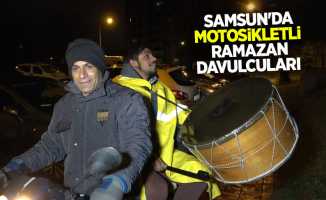 Samsun'da motosikletli Ramazan davulcuları