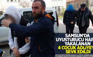 Samsun'da uyuşturucu hapla yakalanan 4 çocuk adliyeye sevk edildi