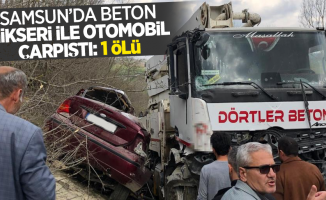 Samsun'da beton mikteri ile otomobil çarpıştı: 1 ölü