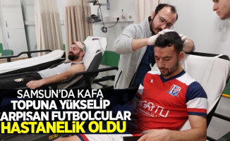 Samsun'da kafa topuna yükselip çarpışan futbolcular hastanelik oldu
