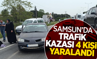 Samsun'da trafik kazası 4 kişi yaralandı