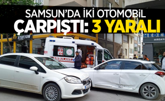Samsun'da iki otomobil çarpıştı:3 yaralı