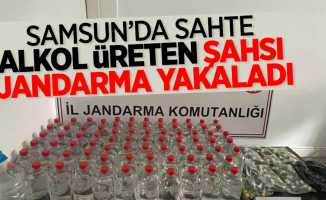 Samsun'da sahte alkol üreten şahsı jandarma yakaladı