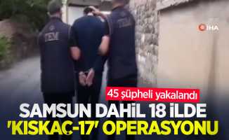 Samsun dahil 18 ilde 'Kıskaç-17' operasyonu: 45 şüpheli yakalandı