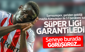 Samsunspor, geriden geldiği maçta Alanyaspor ile 1-1 berabere kaldı …  SÜPER LİGi GARANTİLEDİK   Seneye burada görüşürüz ...