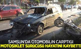 Samsun'da otomobilin çarptığı motosiklet sürücüsü hayatını kaybetti