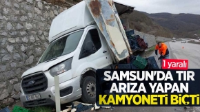 Samsun'da tır, arıza yapan kamyoneti biçti: 1 yaralı