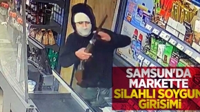 Samsun#039;da markette silahlı soygun girişimi